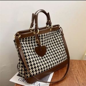 New Brown Houndstooth Bag